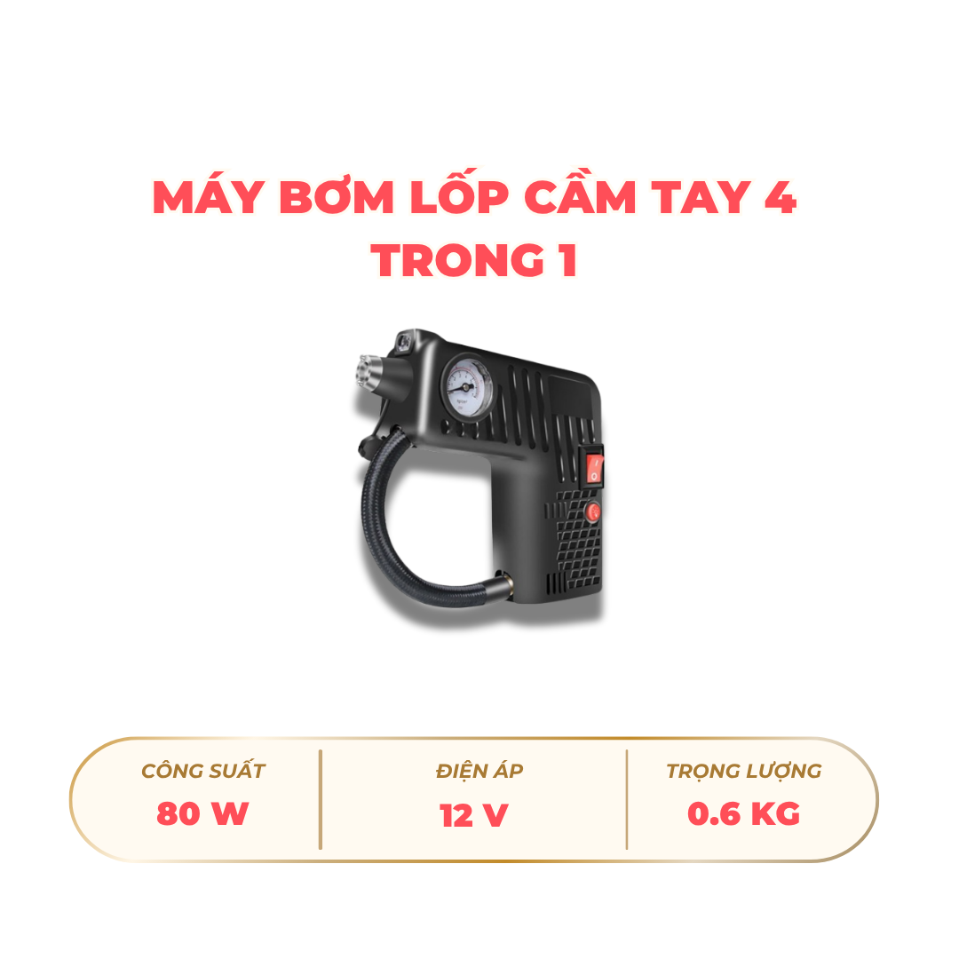 Máy bơm lốp cầm tay 4 trong 1