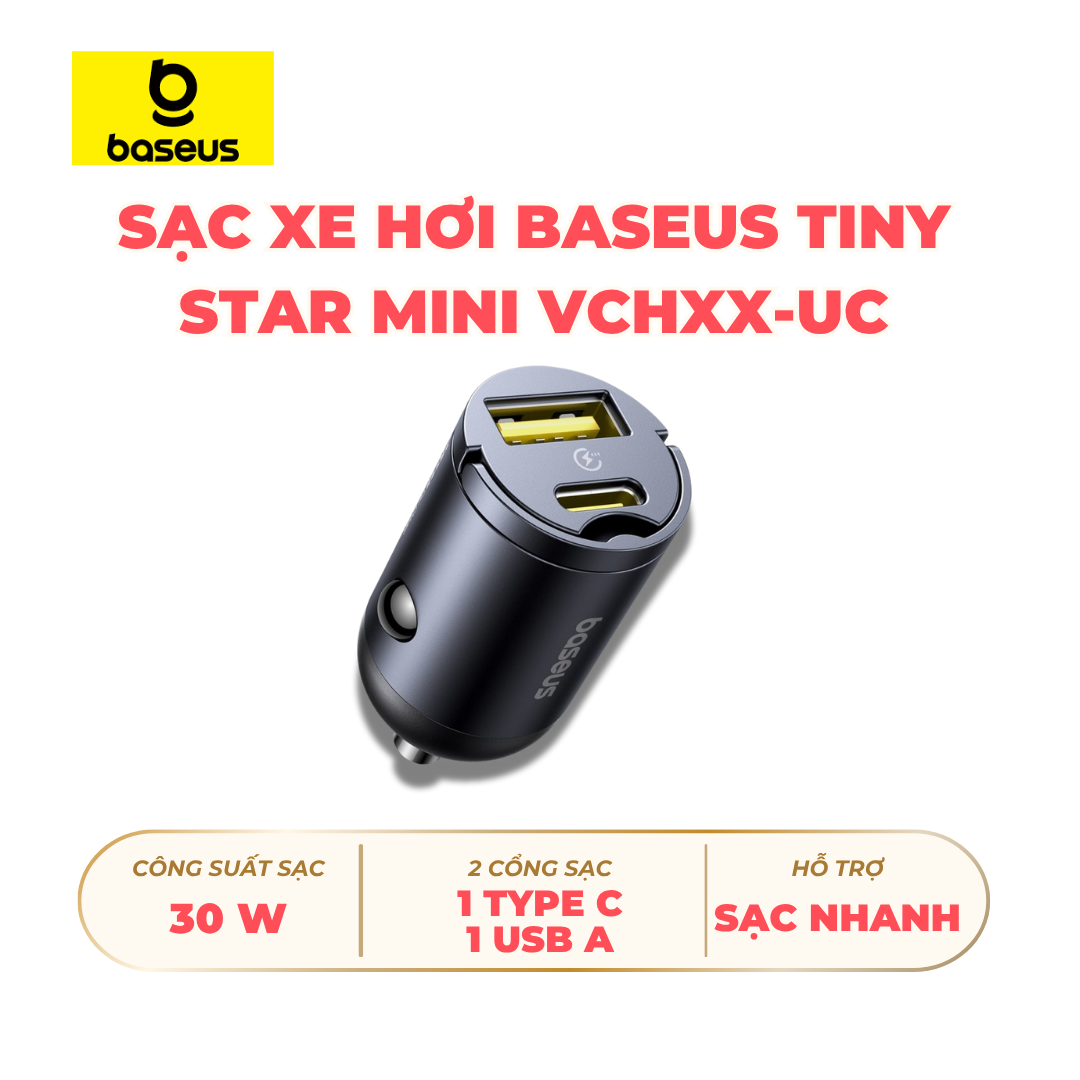 Sạc xe hơi Baseus tiny star mini vchxx-ux
