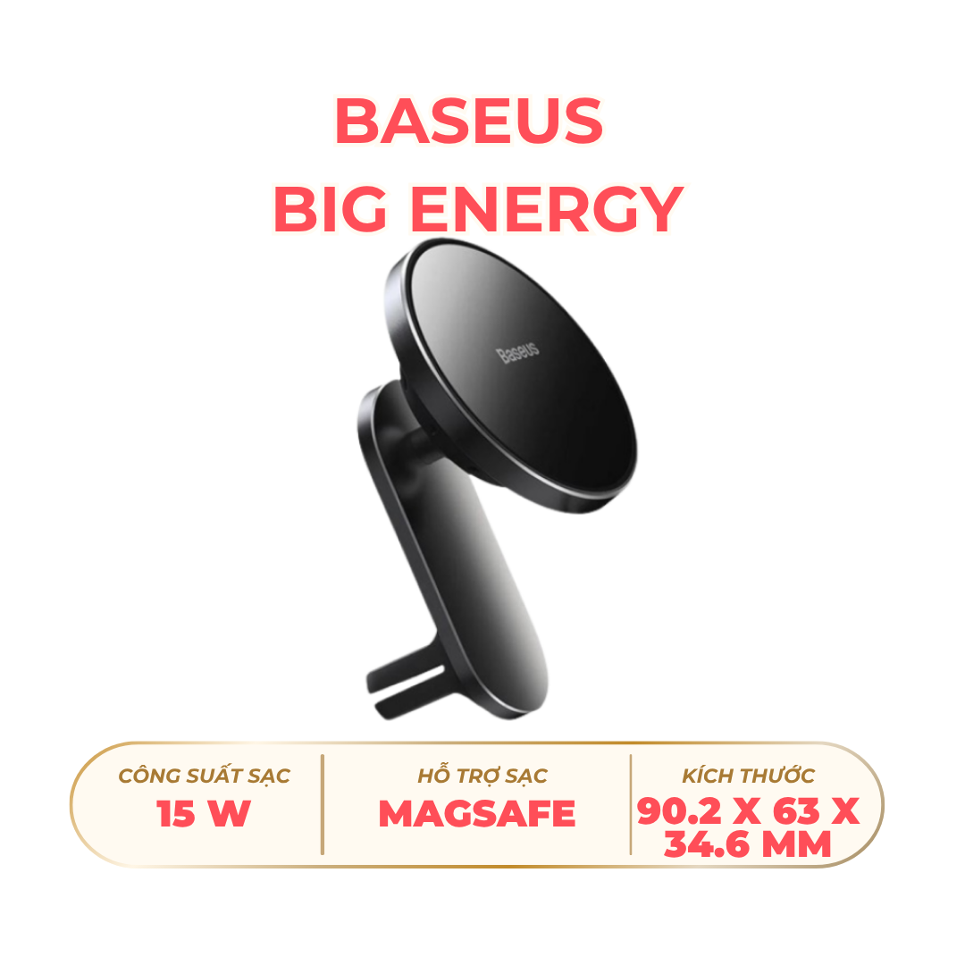 Đế giữ kiêm sạc không dây Baseus Big Energy trên ô tô
