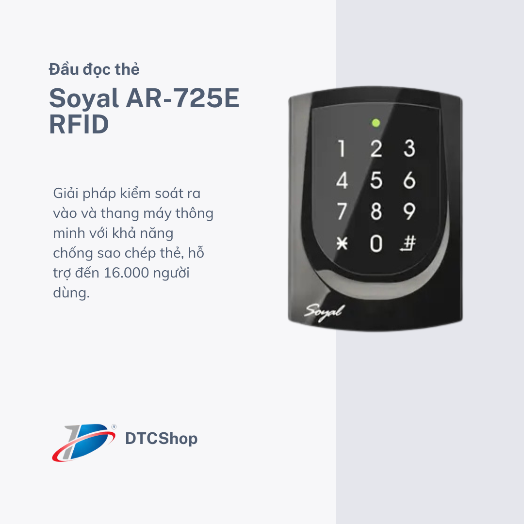 Đầu đọc thẻ kiểm soát cửa Soyal AR-725E RFID 