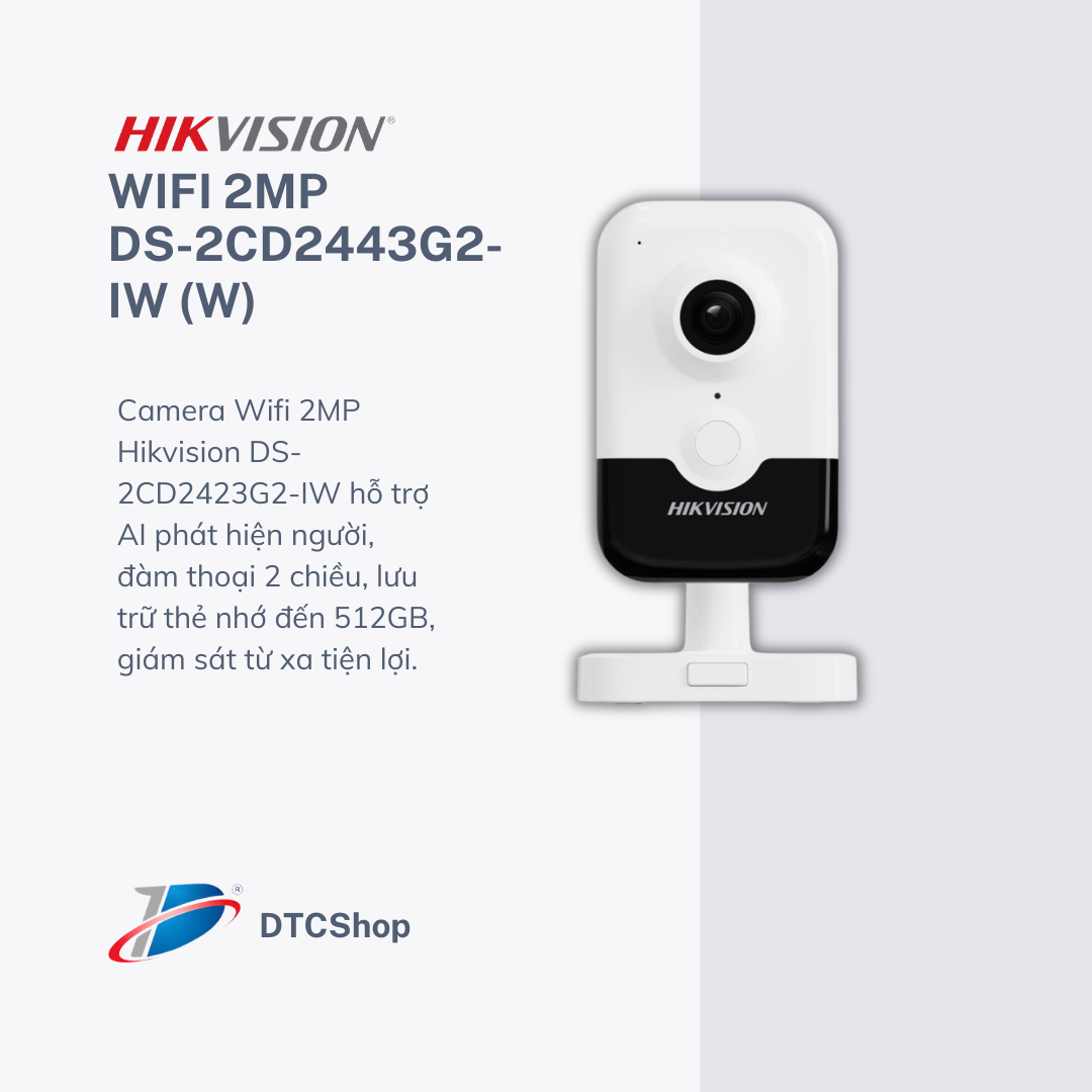 Camera Wifi 2MP Hikvision DS-2CD2423G2-IW (W) 