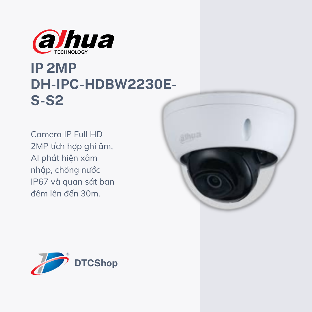 Camera IP 2MP Dahua DH-IPC-HDBW2230E-S-S2