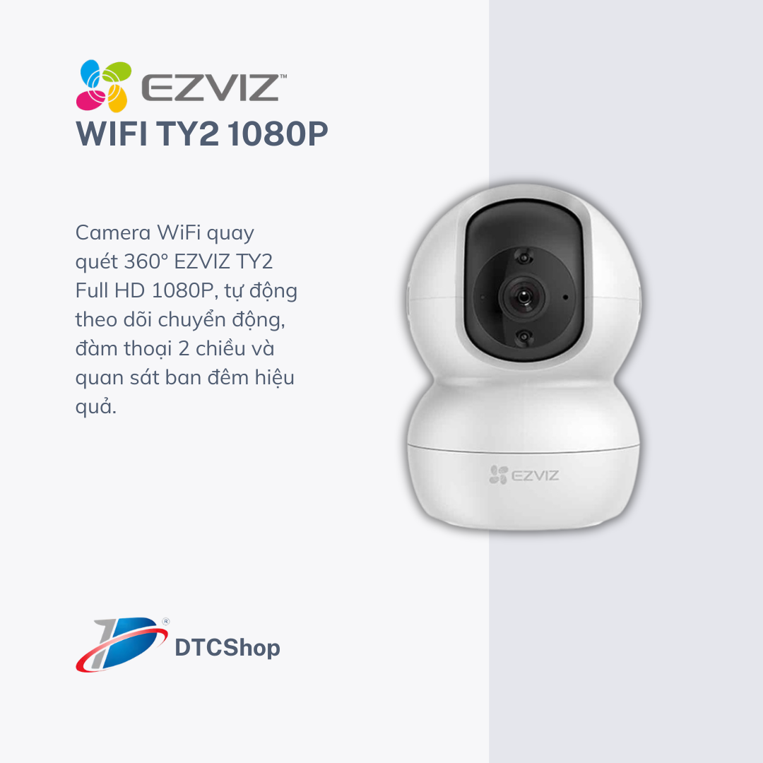Camera Wifi Quay Quét EZVIZ TY2 1080P Theo Dõi Thông Minh 