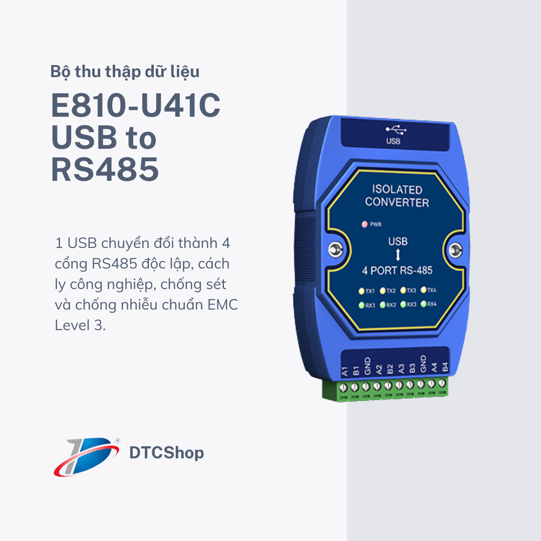 Bộ chuyển đổi USB sang 4 cổng RS485 E810-U41C công nghiệp 