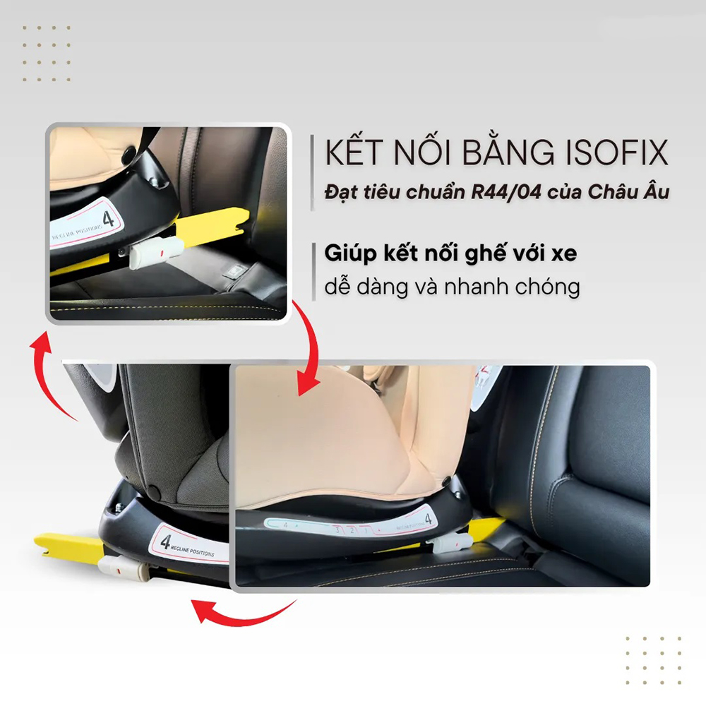 Đặc điểm nổi bật của ghế ô tô Isofix Zaracos Cohen 7186 Ghế được trang bị hệ thống móc khóa Isofix giúp lắp đặt chắc chắn hơn